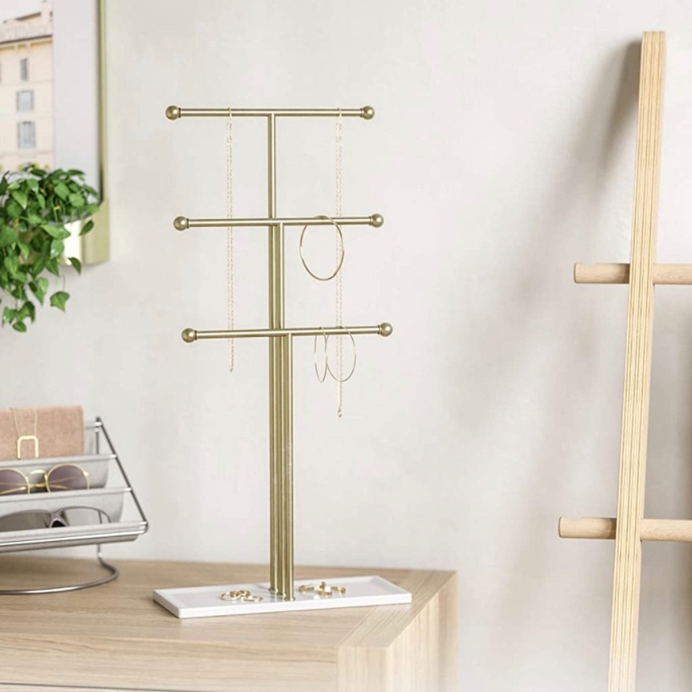 Jewelry tree stand tray organizer necklace holder